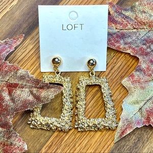 The Loft Bold & Beautiful rich-looking gold-tone nugger shape post earrings #001